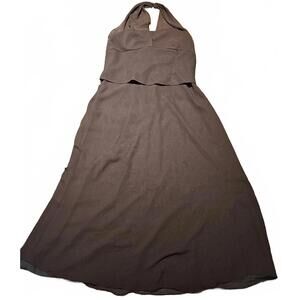 Jordan Chocolate Brown strapless sheer ladies formal dress size 20
